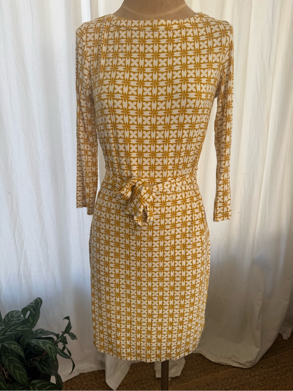 Boden Geometric Print Belted Dress – US 6L – New With Tags